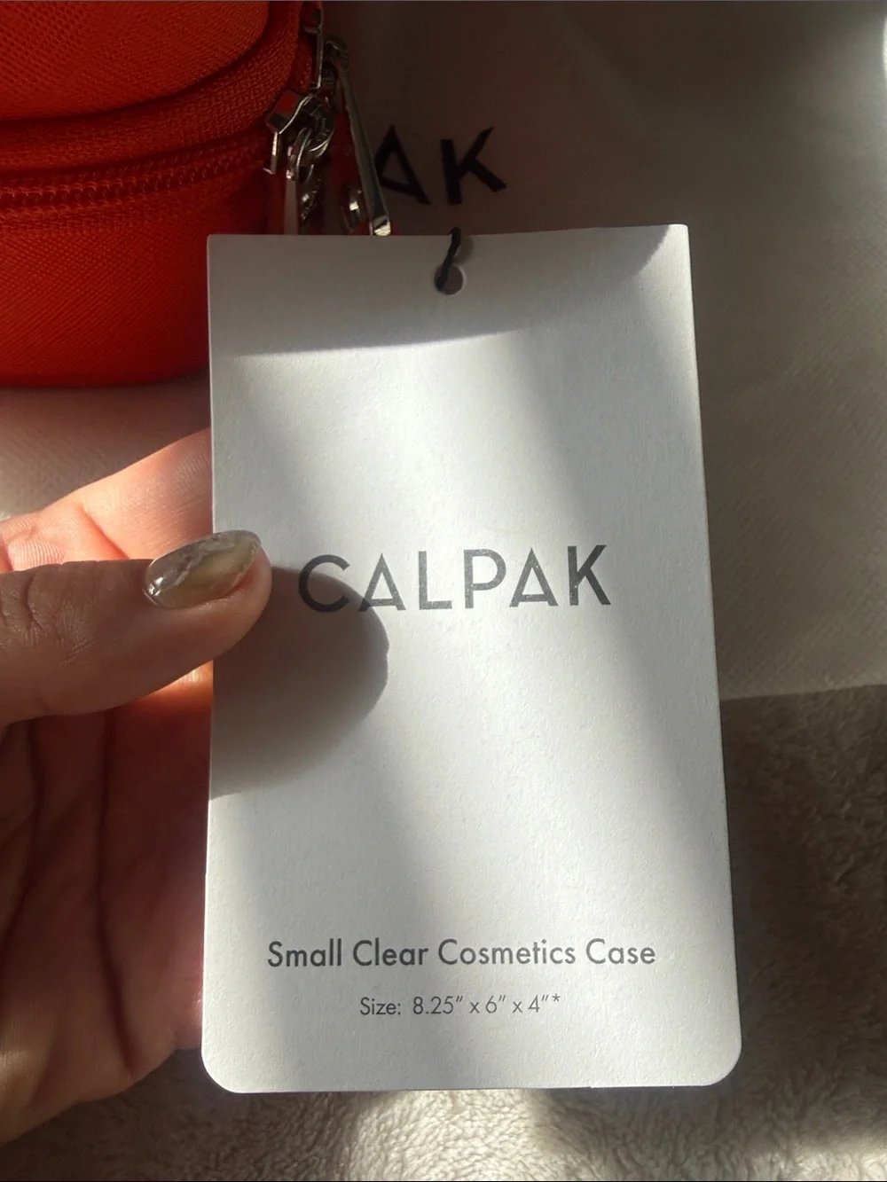 Calpak Small Clear Cosmetic Case in Papaya Limited Edition